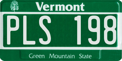 VT license plate PLS198