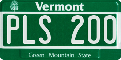 VT license plate PLS200