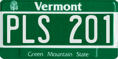 VT license plate PLS201