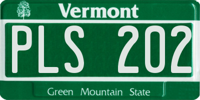 VT license plate PLS202