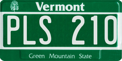 VT license plate PLS210