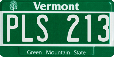 VT license plate PLS213
