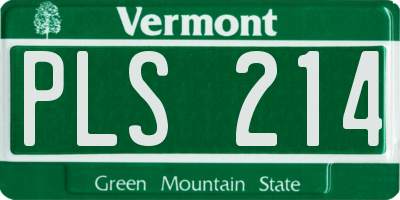 VT license plate PLS214