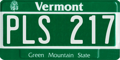VT license plate PLS217