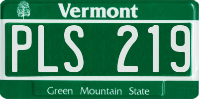 VT license plate PLS219
