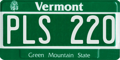 VT license plate PLS220
