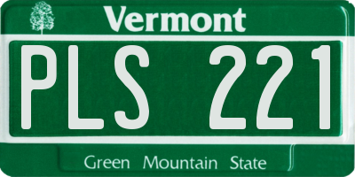VT license plate PLS221