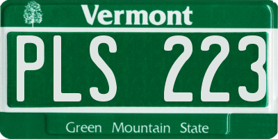 VT license plate PLS223