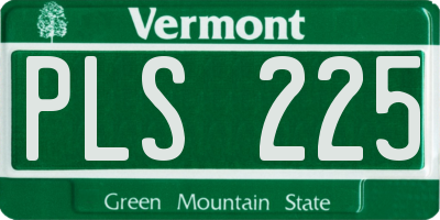 VT license plate PLS225