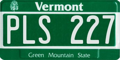 VT license plate PLS227