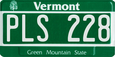 VT license plate PLS228