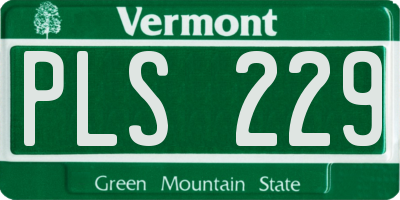 VT license plate PLS229