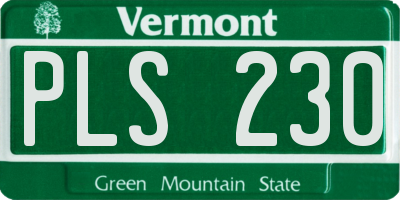 VT license plate PLS230