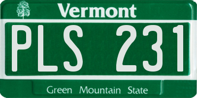 VT license plate PLS231