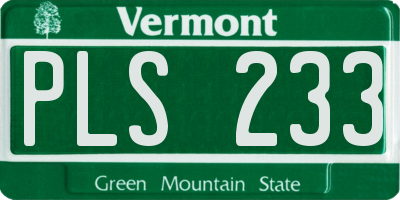 VT license plate PLS233