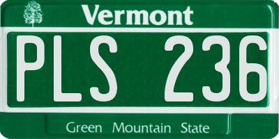 VT license plate PLS236