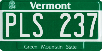 VT license plate PLS237