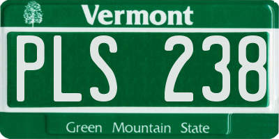 VT license plate PLS238