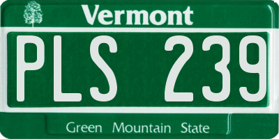 VT license plate PLS239