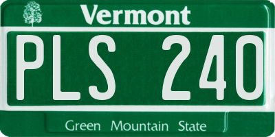 VT license plate PLS240