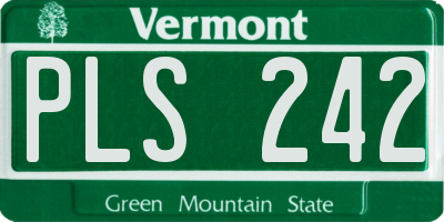VT license plate PLS242