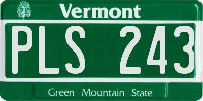VT license plate PLS243