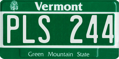VT license plate PLS244