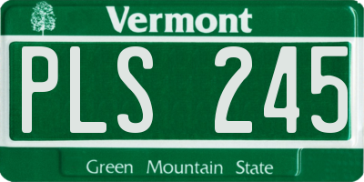 VT license plate PLS245