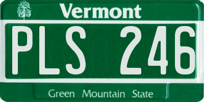 VT license plate PLS246