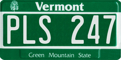 VT license plate PLS247
