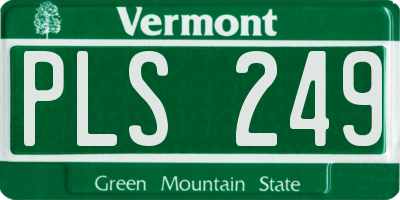 VT license plate PLS249
