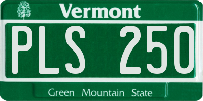 VT license plate PLS250