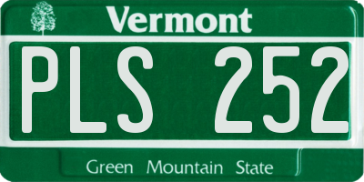 VT license plate PLS252