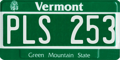 VT license plate PLS253