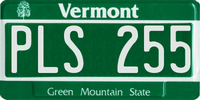 VT license plate PLS255
