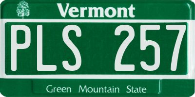 VT license plate PLS257