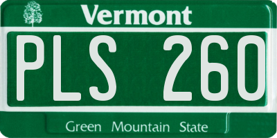 VT license plate PLS260