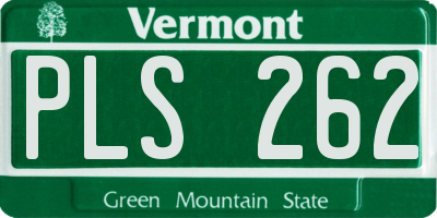 VT license plate PLS262