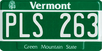VT license plate PLS263