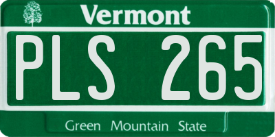 VT license plate PLS265
