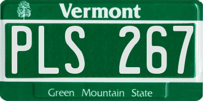 VT license plate PLS267
