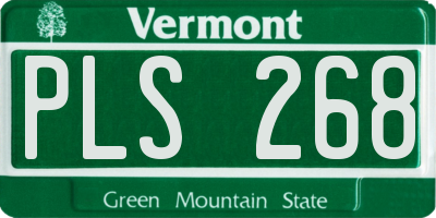 VT license plate PLS268