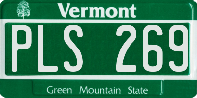 VT license plate PLS269
