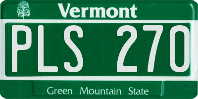 VT license plate PLS270
