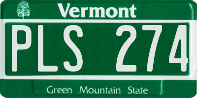 VT license plate PLS274