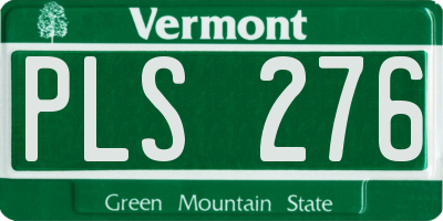 VT license plate PLS276