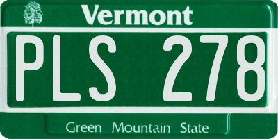 VT license plate PLS278