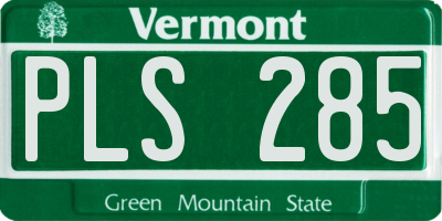 VT license plate PLS285