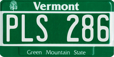 VT license plate PLS286