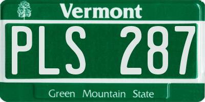 VT license plate PLS287